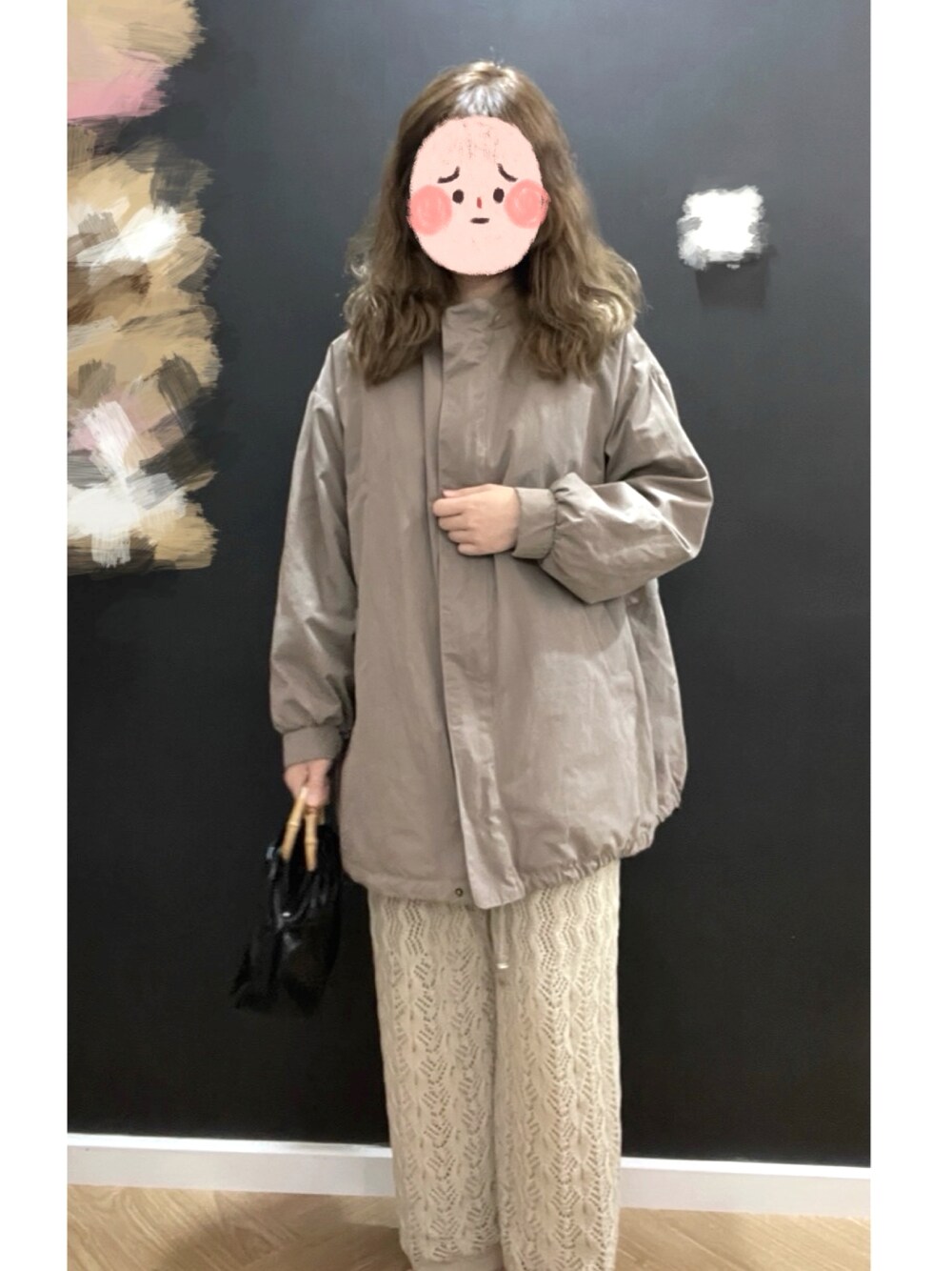 「ootd、oversize、基础款、通勤穿搭」｜「couture broochの【マルチWAY】フェイクファーベスト付きモッズコート（モッズコート、グリーン系）」を使った、daboox2さん（レディース・158cm）の冬コーディネートの1枚目の写真