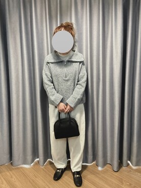 「通勤穿搭」｜「アイテム（チノパンツ）」を使った、daboox2さん（レディース・158cm）の冬コーディネート
