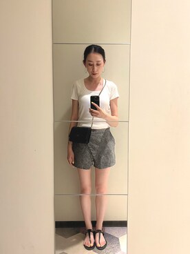 「AIR SPACE（エアースペース）のアイテム（パンツ）」を使った、Monica!!さん（レディース・165cm）の夏コーディネート