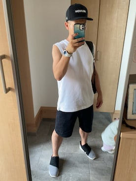 「アイテム（タンクトップ）」を使った、GoUさん（メンズ・163cm・40代）の夏コーディネート