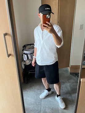 「RVCA（ルーカ）のアイテム」を使った、GoUさん（メンズ・163cm）の夏コーディネート