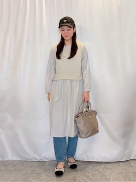 「Lee（リー）のアイテム（バッグ）」を使った、おうめさん（レディース・160cm）の春コーディネート