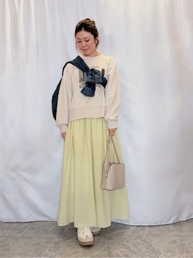 「off the wall（オフザウォール）のアイテム」を使った、おうめさん（レディース・160cm）の春コーディネート