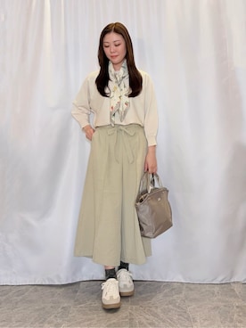 「Lee（リー）のアイテム（バッグ）」を使った、おうめさん（レディース・160cm）の春コーディネート