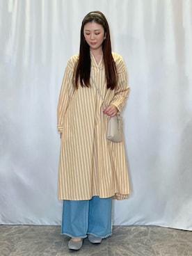 「Cutie Blonde（キューティーブロンド）のアイテム（デニムパンツ）」を使った、おうめさん（レディース・160cm）の春コーディネート