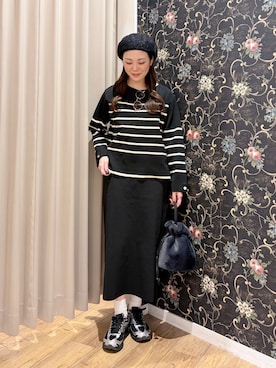 「アイテム（キャスケット）」を使った、おうめさん（レディース・160cm）の秋コーディネート