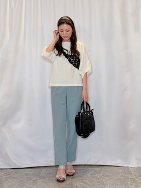 「SHOO・LA・RUE（シューラルー）のアイテム（サンダル）」を使った、おうめさん（レディース・160cm）の夏コーディネート
