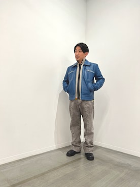 「DIESEL（ディーゼル）のアイテム（ライダースジャケット）」を使った、50481さん（メンズ・165cm）の冬コーディネート