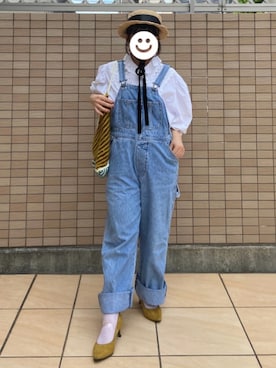 「カンカン帽」｜わかばさん（レディース・148cm）の秋コーディネート