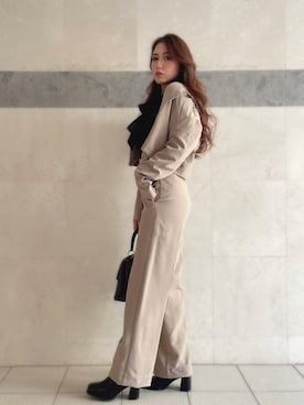 「ショート丈ジャケット」｜「アイテム（ブーツ）」を使った、yurinochannさん（レディース・156cm）の秋コーディネート