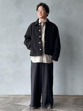 「アイテム（スウェットパンツ）」を使った、三浦準矢さん（メンズ・166cm・30代）の秋コーディネート