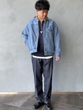 「アイテム（デニムジャケット）」を使った、三浦準矢さん（メンズ・166cm・30代）の冬コーディネート
