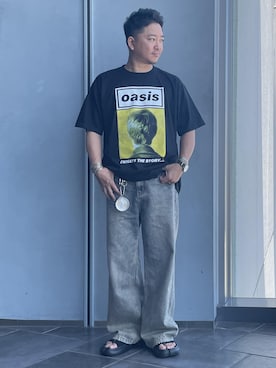 「アイテム（その他シューズ）」を使った、三浦準矢さん（メンズ・166cm）の夏コーディネート