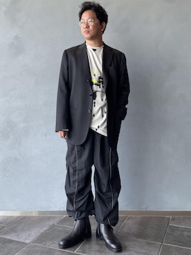 「アイテム（テーラードジャケット）」を使った、三浦準矢さん（メンズ・166cm・30代）の秋コーディネート