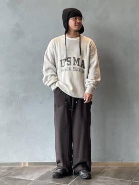 「アイテム（ニットキャップ/ビーニー）」を使った、三浦準矢さん（メンズ・166cm・30代）の秋コーディネート