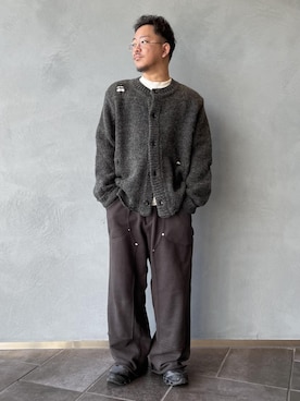 「アイテム（カーディガン/ボレロ）」を使った、三浦準矢さん（メンズ・166cm・30代）の冬コーディネート