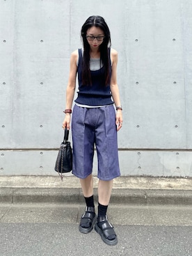 「Dr. Martens（ドクターマーチン）のアイテム」を使った、MITSUMIさん（レディース・161cm）の夏コーディネート