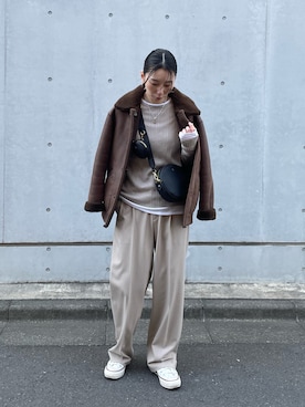 「アイテム（その他アウター）」を使った、MITSUMIさん（レディース・161cm）の冬コーディネート