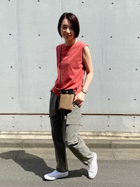「ELVENCE DEUX（エルベンスドゥ）のアイテム」を使った、MITSUMIさん（レディース・161cm）の夏コーディネート
