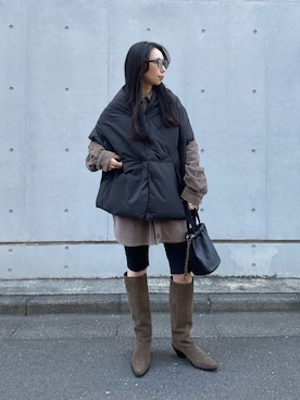 「アイテム（レギンス/スパッツ）」を使った、MITSUMIさん（レディース・161cm）の冬コーディネート