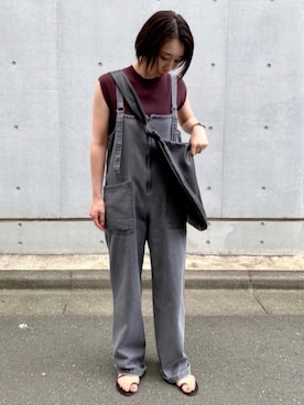 「EKAL（エカル）のアイテム（オールインワン・サロペット）」を使った、MITSUMIさん（レディース・161cm）の夏コーディネート