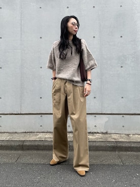 「アイテム（チノパンツ）」を使った、MITSUMIさん（レディース・161cm）の秋コーディネート