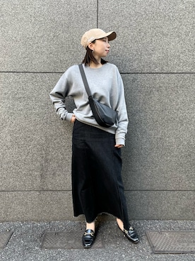 「スエット」｜「アイテム（ローファー）」を使った、MITSUMIさん（レディース・161cm）の春コーディネート