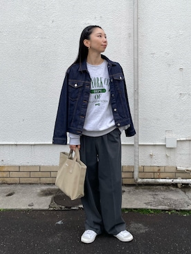 「アイテム（カチューシャ）」を使った、MITSUMIさん（レディース・161cm）の春コーディネート