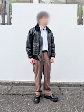 「BEAMS（ビームス）のアイテム（ブルゾン）」を使った、Astroさん（メンズ・168cm）の秋コーディネート