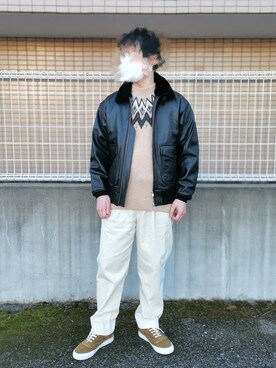 「BEAMS（ビームス）のアイテム（ブルゾン）」を使った、Astroさん（メンズ・168cm）の冬コーディネート