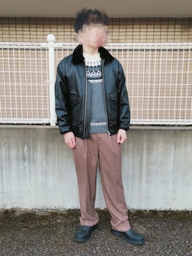 「BEAMS（ビームス）のアイテム（ブルゾン）」を使った、Astroさん（メンズ・168cm）の冬コーディネート