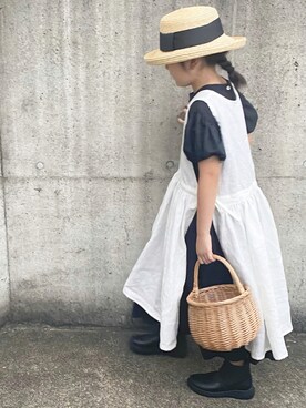 「handmade」｜「アイテム（帽子）」を使った、yunaa さん（キッズ・126cm）の夏コーディネート