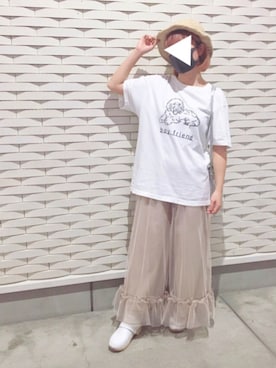 「消えそうな色コーデ」｜「アイテム（帽子）」を使った、りなぴ。＊さん（レディース・154cm）の秋コーディネート