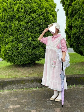 「シャツワンピ」｜「アイテム（PC・スマホグッズ/家電）」を使った、りなぴ。＊さん（レディース・154cm）の秋コーディネート