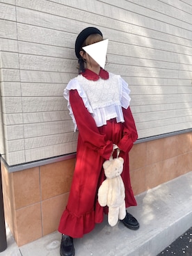 「アイテム（付け襟）」を使った、りなぴ。＊さん（レディース・154cm）の秋コーディネート