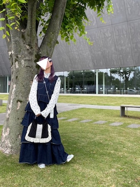 「merry jenny（メリージェニー）のアイテム（ジャンパースカート）」を使った、りなぴ。＊さん（レディース・154cm）の夏コーディネート