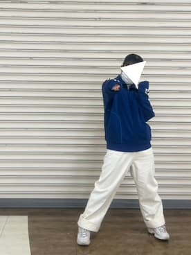 「POU DOU DOU（プードゥドゥ）のフロントノッチオーバーオール（サロペット/オーバーオール、ホワイト系）」を使った、りなぴ。＊さん（レディース・154cm）の夏コーディネート