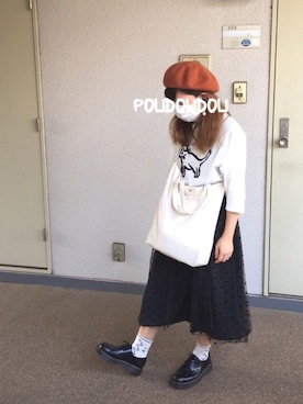 「POU DOU DOU（プードゥドゥ）のアイテム（アクセサリー）」を使った、りなぴ。＊さん（レディース・154cm）の秋コーディネート