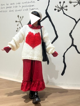 「kutir（クティール）のコンビワンピース（ワンピース、レッド系）」を使った、りなぴ。＊さん（レディース・154cm）の夏コーディネート