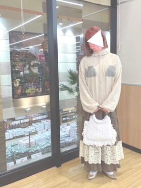 「ネコ」｜「アイテム（バレエシューズ）」を使った、りなぴ。＊さん（レディース・154cm）の冬コーディネート