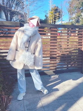 「merry jenny（メリージェニー）のアイテム（ダウンジャケット/コート）」を使った、りなぴ。＊さん（レディース・154cm）の冬コーディネート