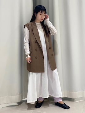 「KBF+（ケービーエフプラス）のアイテム（パンツ）」を使った、みかさん（レディース・149cm）の春コーディネート