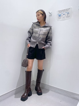 「FOREVER 21（フォーエバー トゥエンティーワン）のアイテム（ネックレス）」を使った、umeさん（レディース・163cm）の冬コーディネート