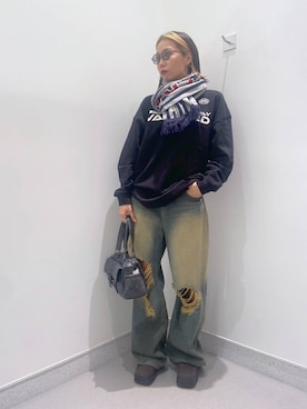 「アイテム（スウェット）」を使った、umeさん（レディース・163cm・20代）の秋コーディネート