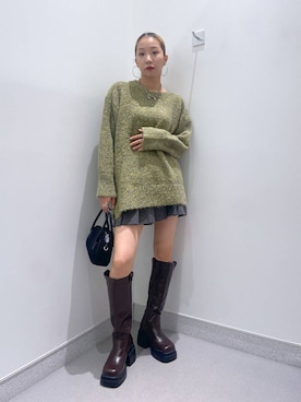 「FOREVER 21（フォーエバー トゥエンティーワン）のアイテム（ネックレス）」を使った、umeさん（レディース・163cm）の秋コーディネート