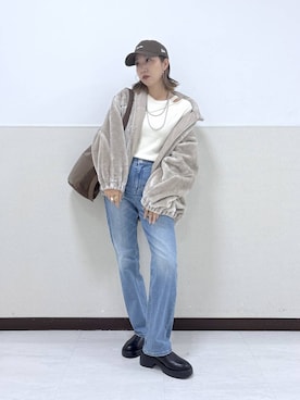 「LEPSIM（レプシィム）のアイテム（サンダル）」を使った、umeさん（レディース・163cm）の秋コーディネート