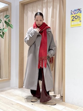 「アイテム（ステンカラーコート）」を使った、umeさん（レディース・163cm）の秋コーディネート