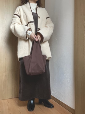mauさんの「スクエアワンハンドルバッグ」を使ったコーディネート