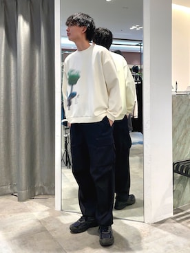 「Lui's（ルイス）のアイテム（スウェット）」を使った、みやざきさん（メンズ・180cm）の秋コーディネート