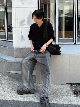 「アイテム（ポロシャツ）」を使った、みやざきさん（メンズ・178cm）の夏コーディネート